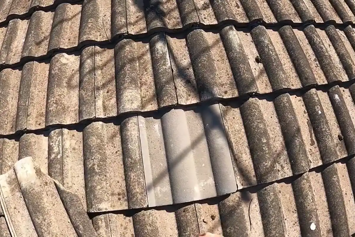The same tile roof section after repair by our crew